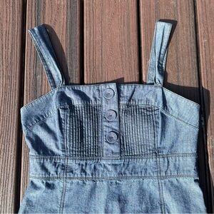 Calvin Klein Sleeveless Babydoll Denim Midi Dress Size S Y2K Feminine Twee